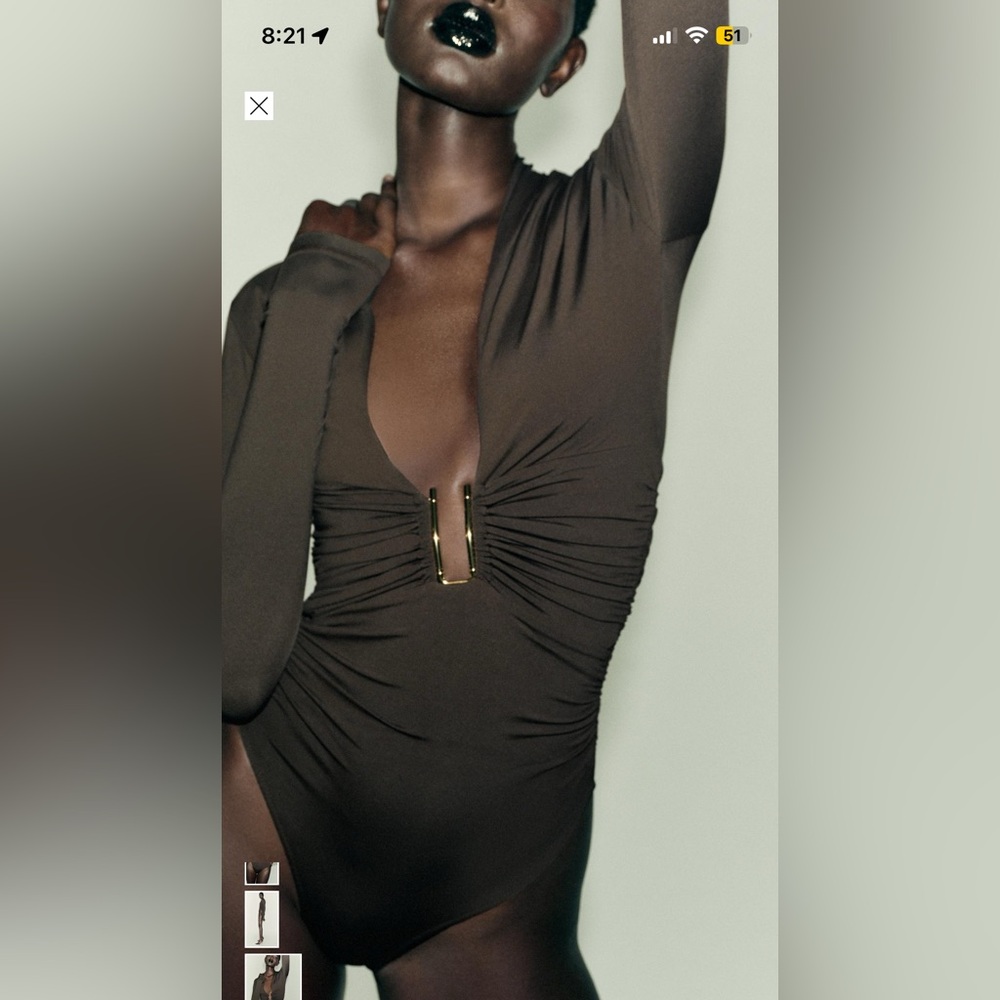 Zara draped polyamide bodysuit - Picture 6 of 7